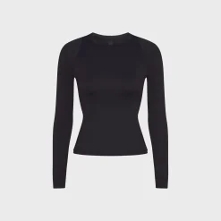 Airy Long Sleeve Crewneck Top