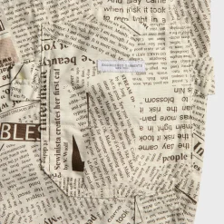 Cotton Newspaper Print Canvas Painter Pant
