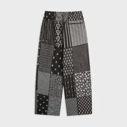 Cotton Patchwork Print Drawstring Pant