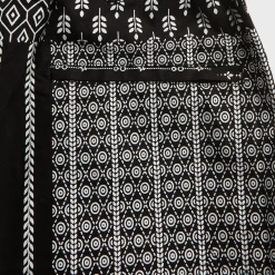 Cotton Patchwork Print Drawstring Pant