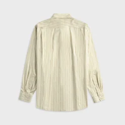 Cotton Silk Stripe Double Cuff Shirt