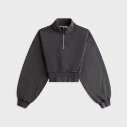 Cropped Half Zip Pull Over