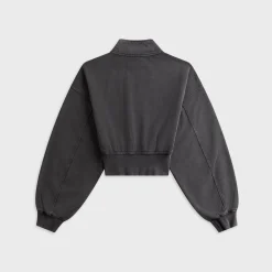 Cropped Half Zip Pull Over