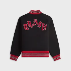Deconstructed Lettered Wool Melton Jacket