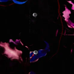 Dragon Flower Print Viscose Silk Velvet Shirt