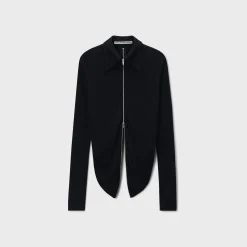 Draped Back Zip Shirt
