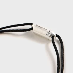 3g Brushed Sterling Silver Black Cord Bracelet Segment