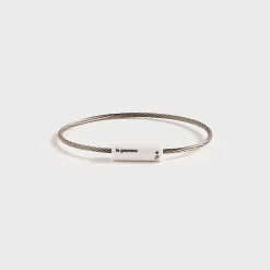 5g Brushed White Ceramic Cable Bracelet