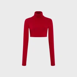 Georgie Long Sleeve Cropped Turtleneck Top