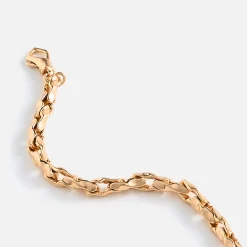 Gold Hammered Chain Bracelet (Large)