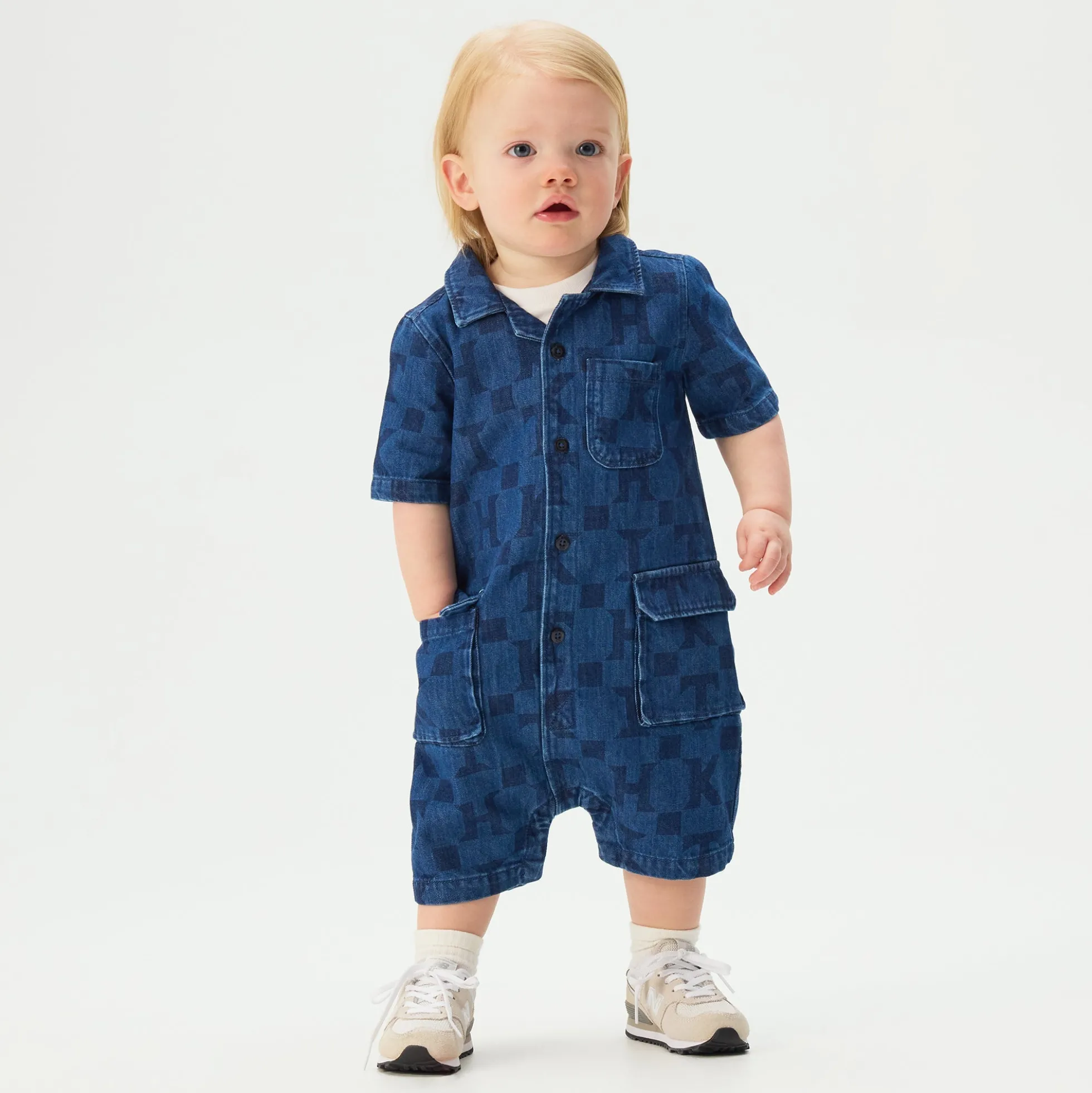 Kith Baby Monogram Denim Belmont Shortall