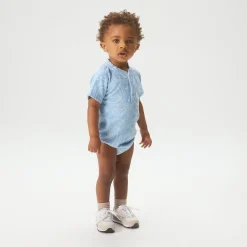Kith Baby Paisley Jacquard Henley Romper Box Set