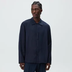 Kith Crest Logo Long Sleeve Boxy Collared Overshirt