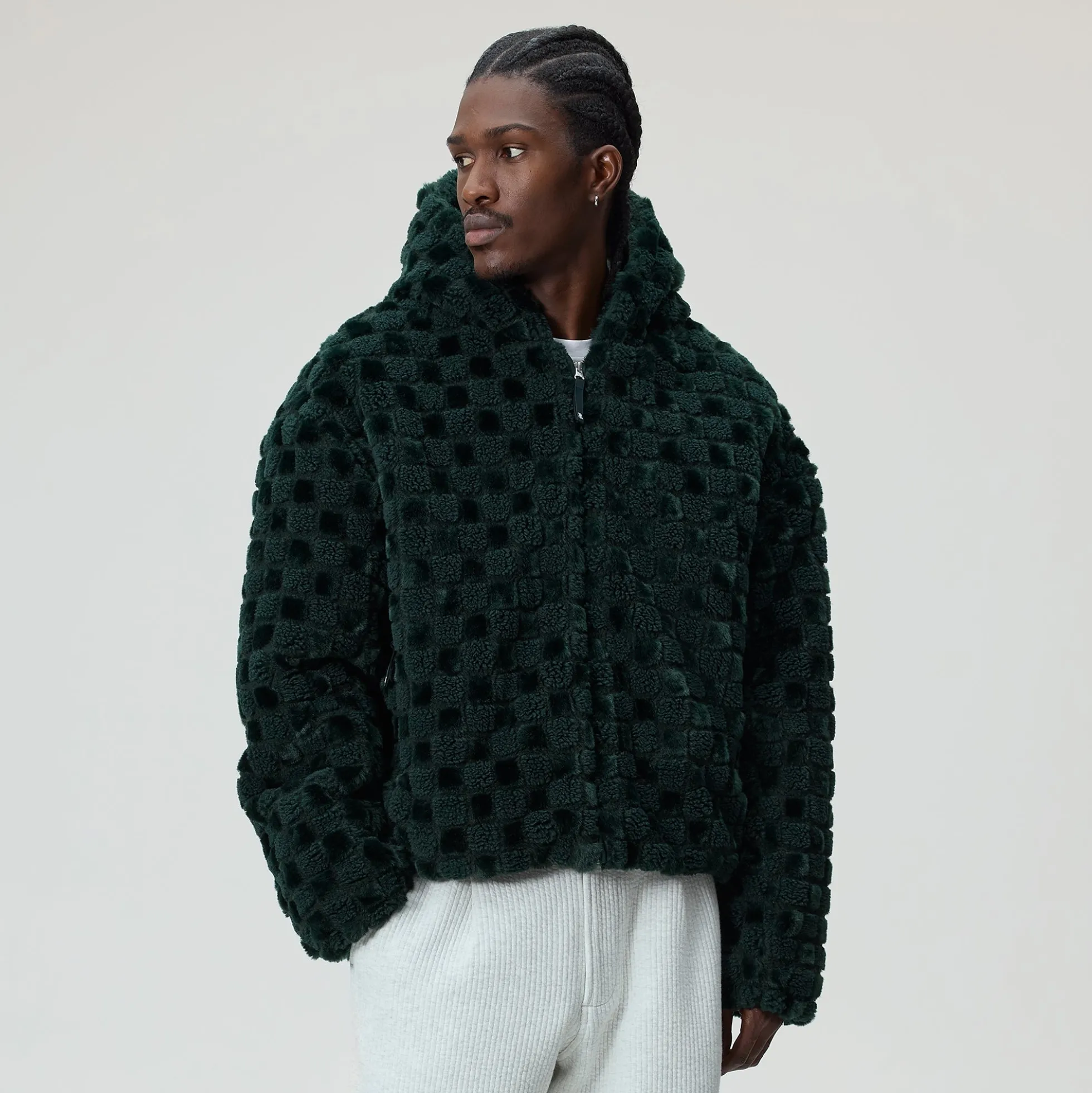 Kith Faux Fur Cropped Hoodie Bomber