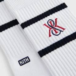 Kith 3-Pack K Crest Striped Cotton Crew Socks
