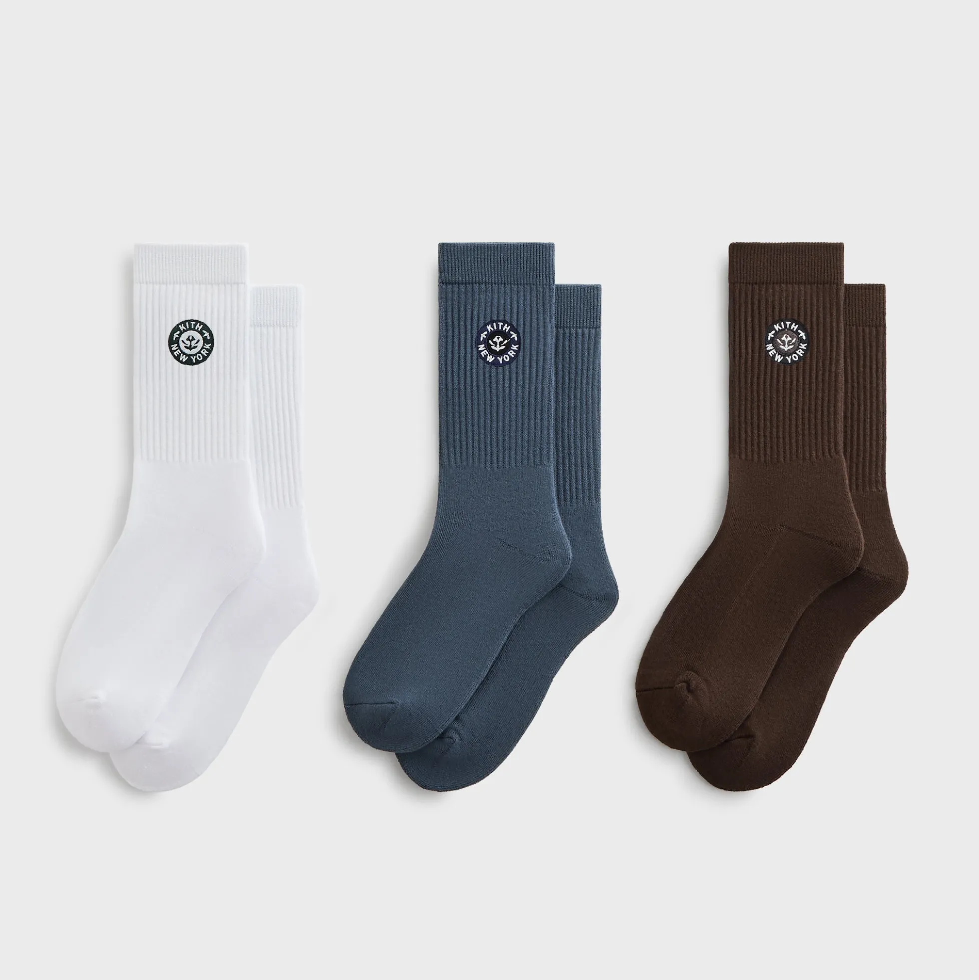 Kith 3-Pack Rose Script Cotton Crew Socks