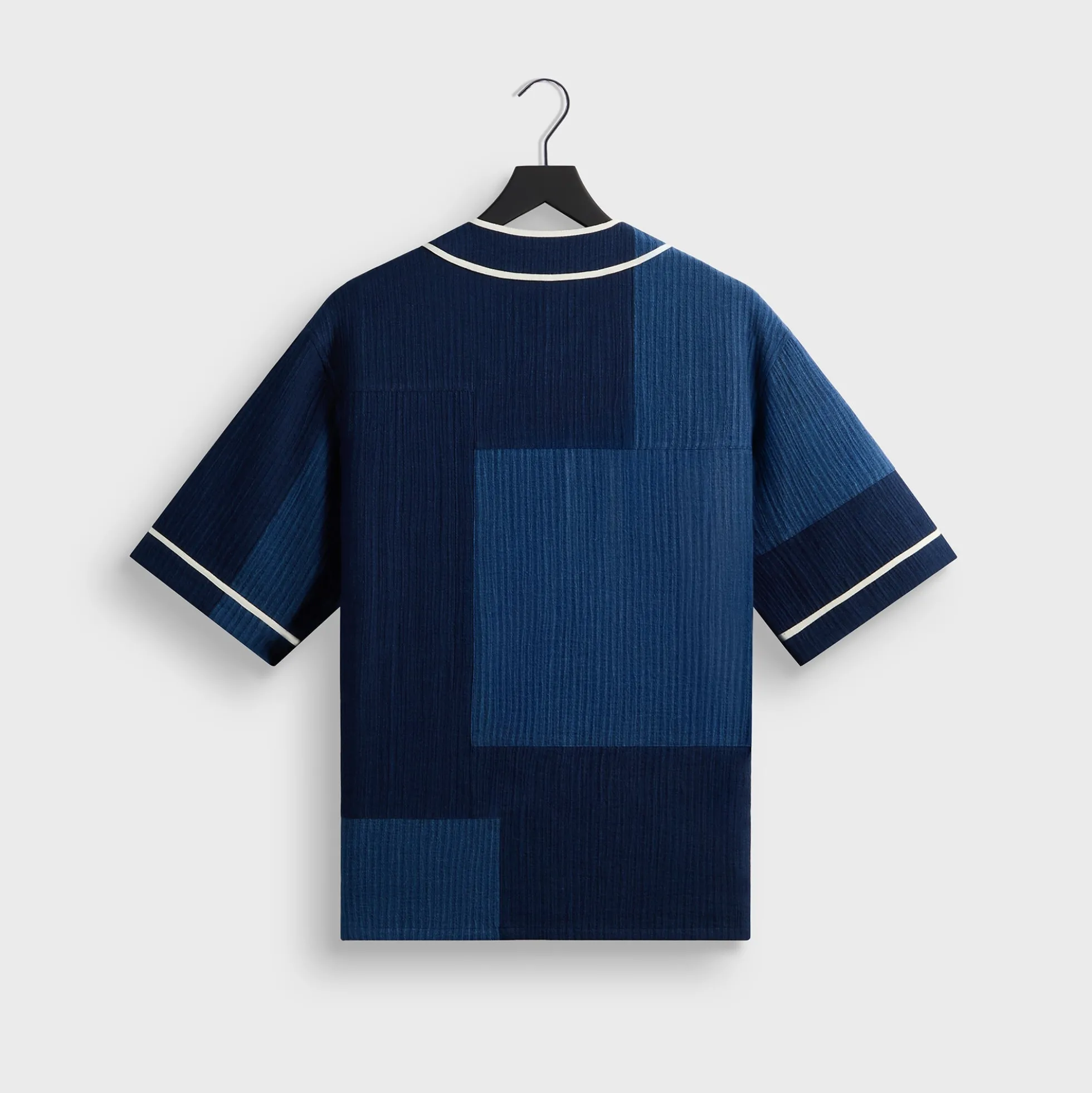 Kith Patchwork Indigo Seersucker Short Sleeve Daley Shirt