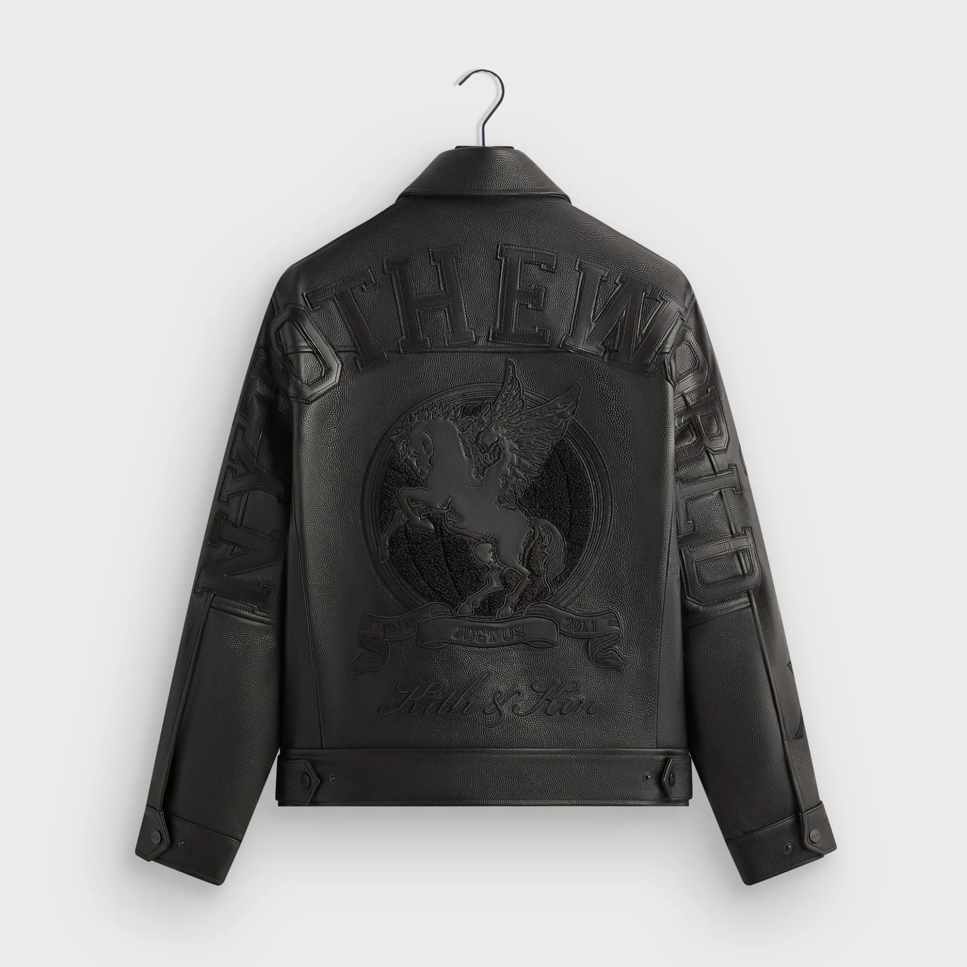 Kith Pebbled Leather Varsity Coaches Jacket