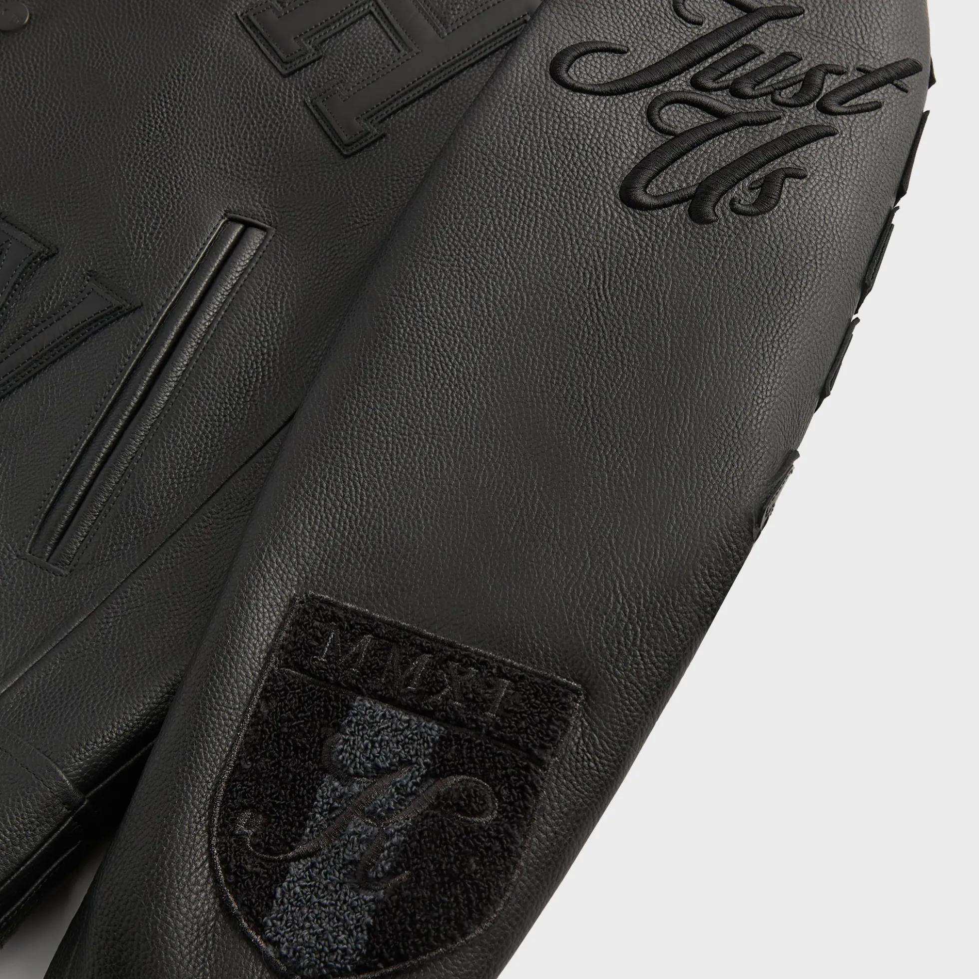 Kith Pebbled Leather Varsity Coaches Jacket