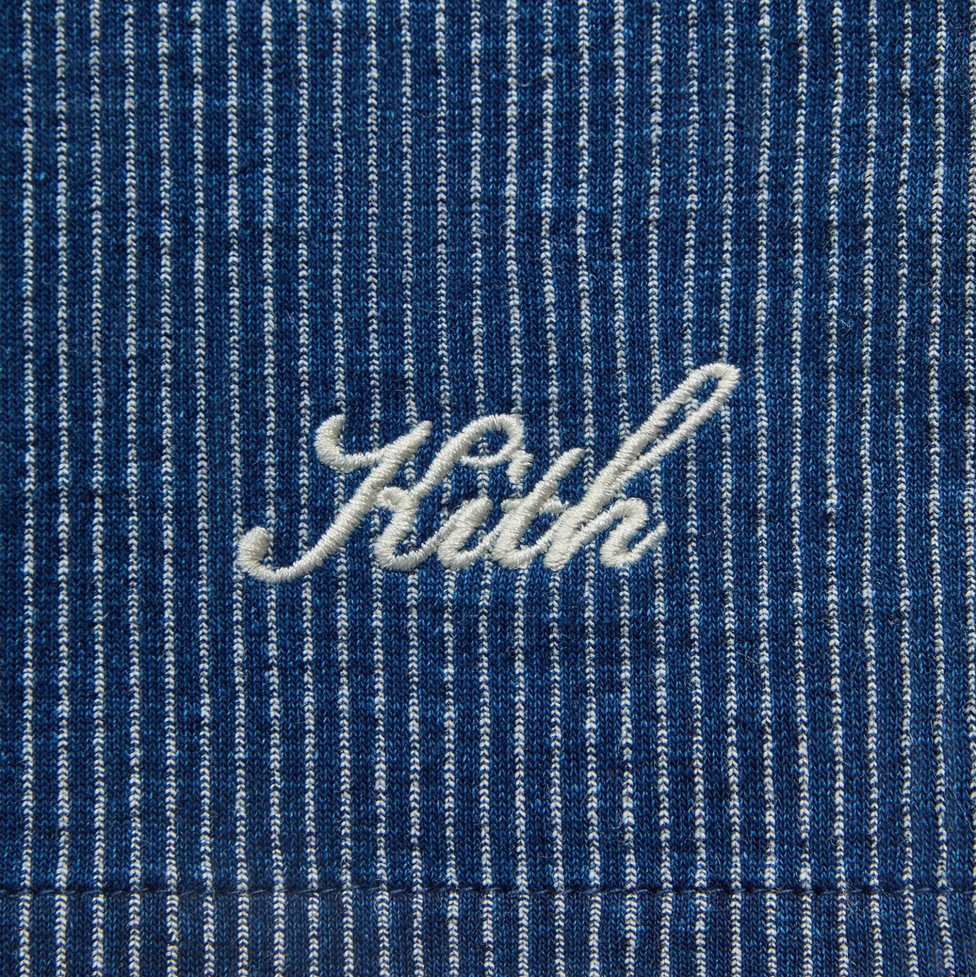 Kith Railroad Stripe Indigo Boxy Collar Overshirt