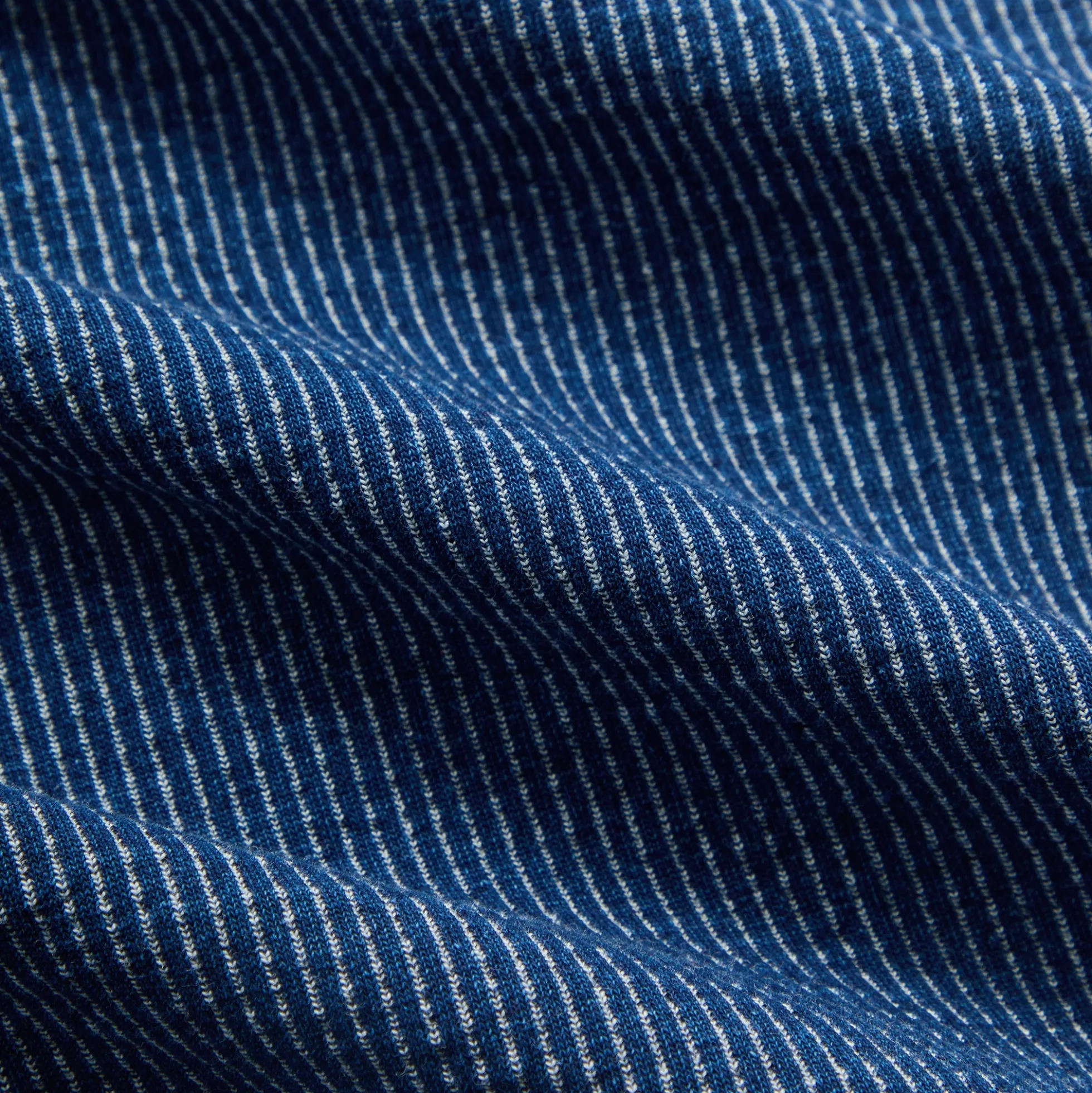 Kith Railroad Stripe Indigo Boxy Collar Overshirt