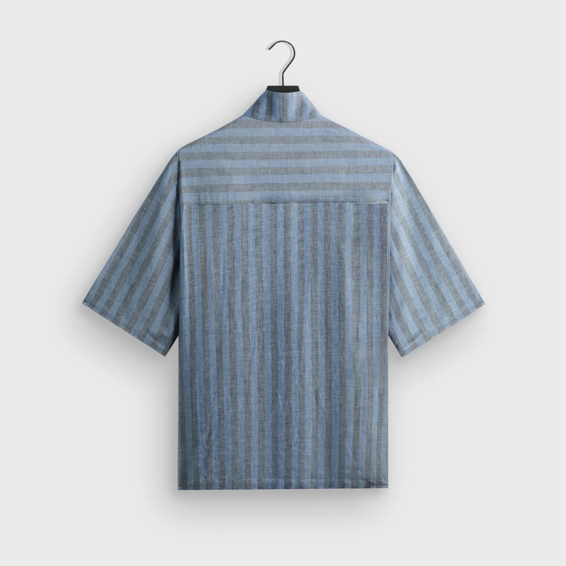 Kith Spun Silk Linen Stripe Colton Zip Front Shirt