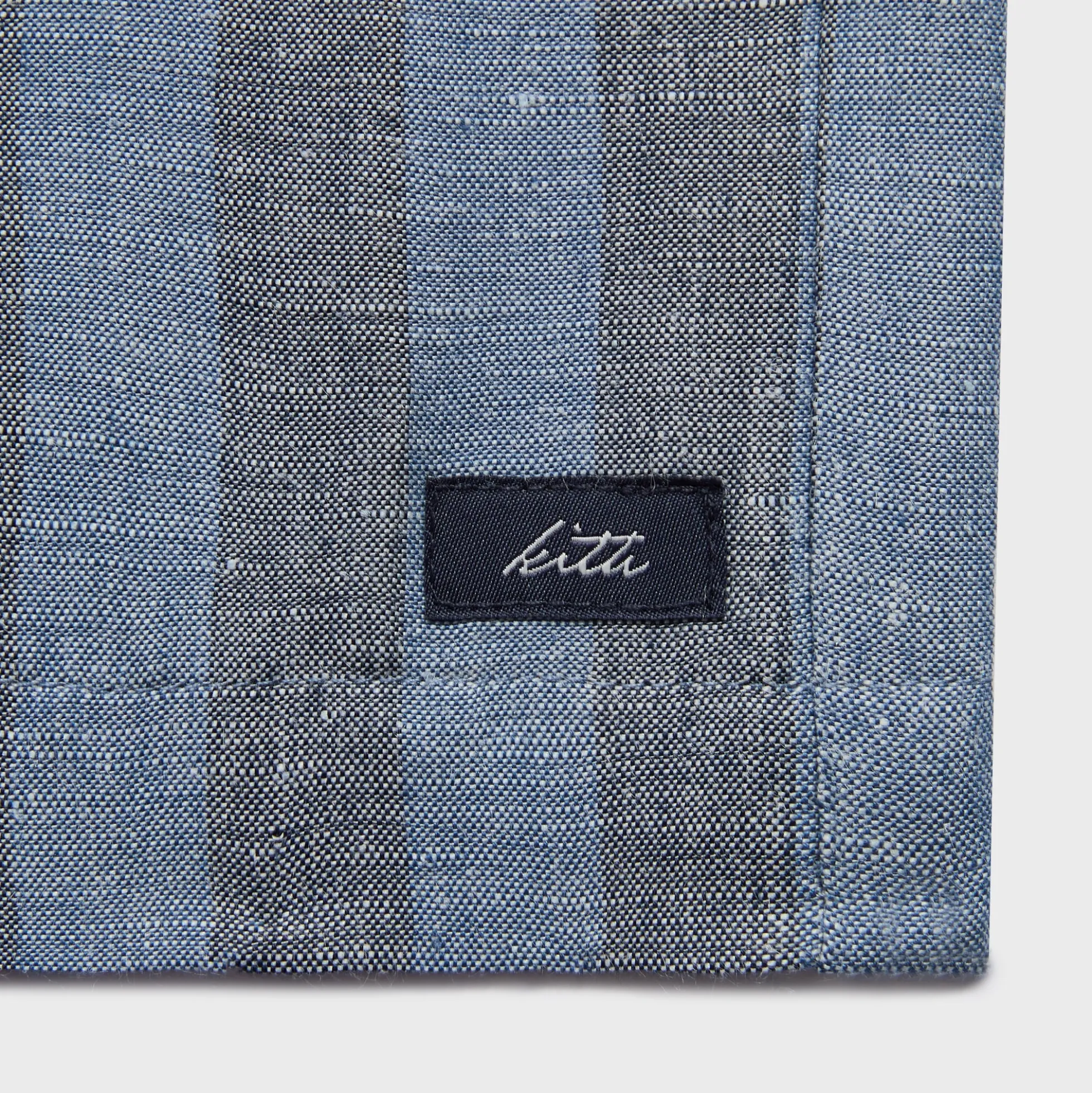 Kith Spun Silk Linen Stripe Colton Zip Front Shirt