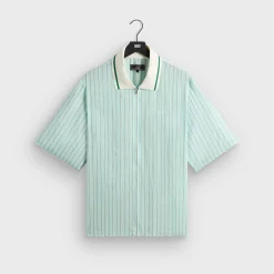 Kith Striped Poplin Thompson Zip Front Shirt