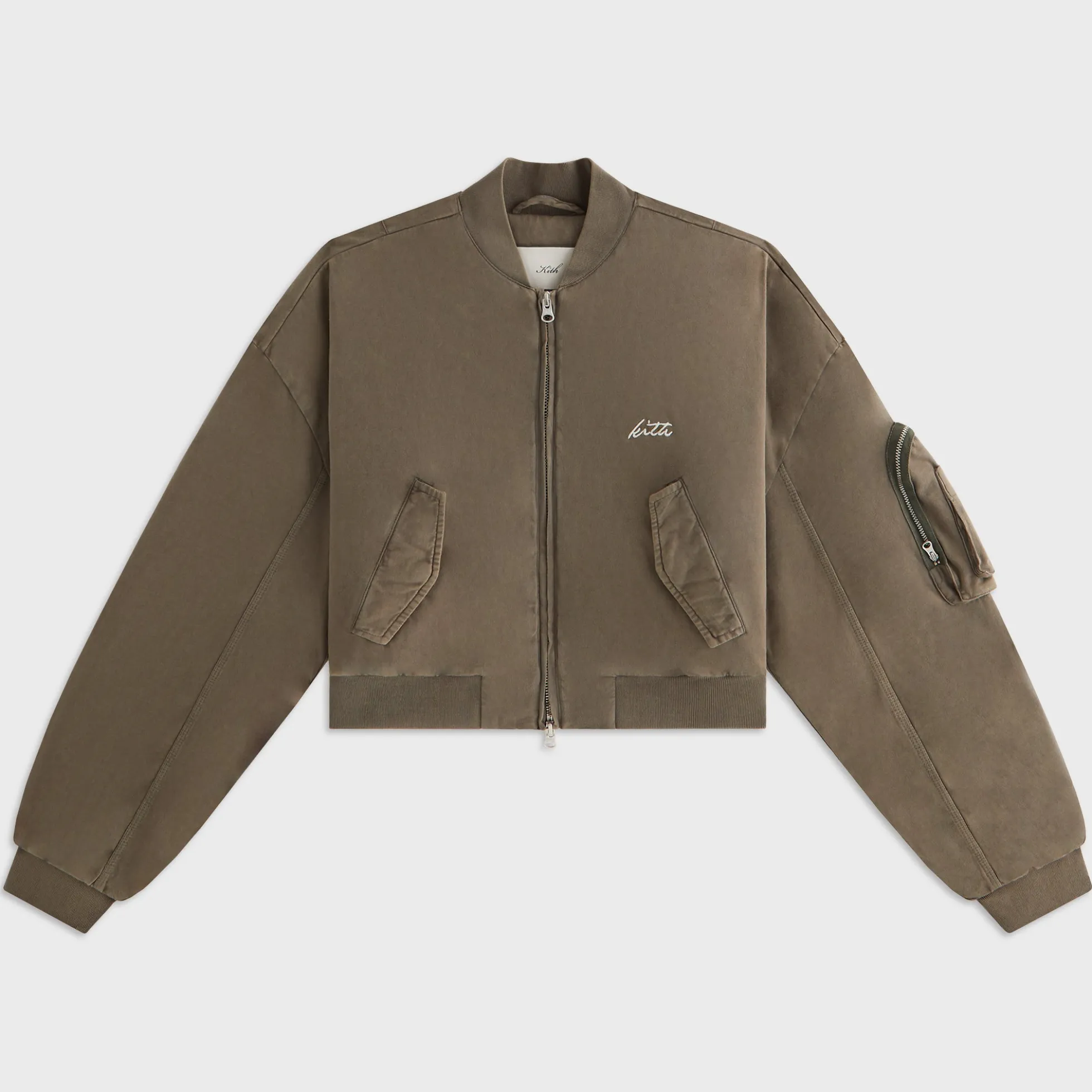 Kith Women Loren Sueded Cropped Bomber Jacket