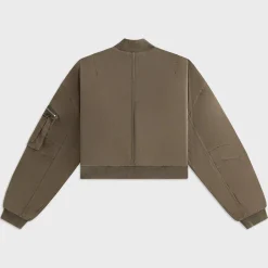 Kith Women Loren Sueded Cropped Bomber Jacket