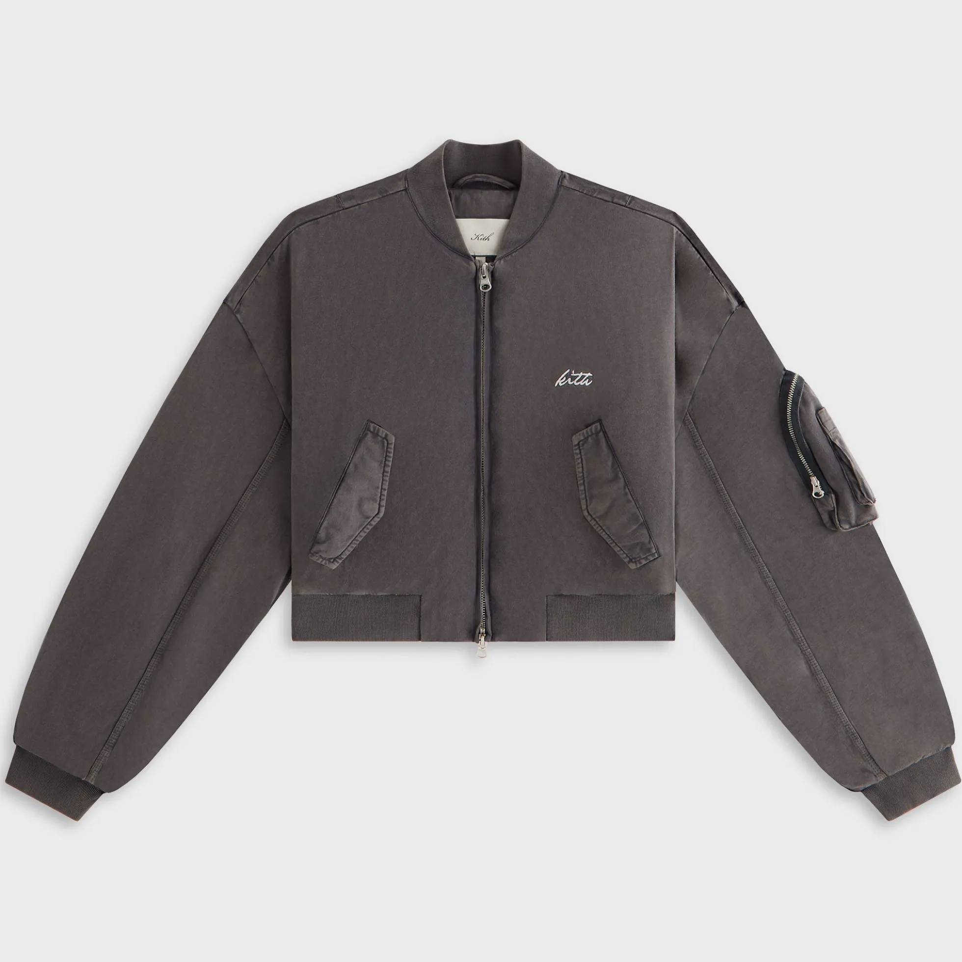 Kith Women Loren Sueded Cropped Bomber Jacket