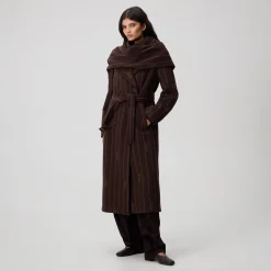 Kith Women Maeva Melton Stripe Scarf Coat