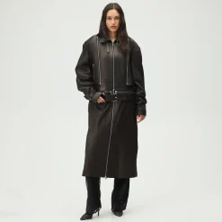 Lisa for Kith Women Hera Convertible Leather Coat