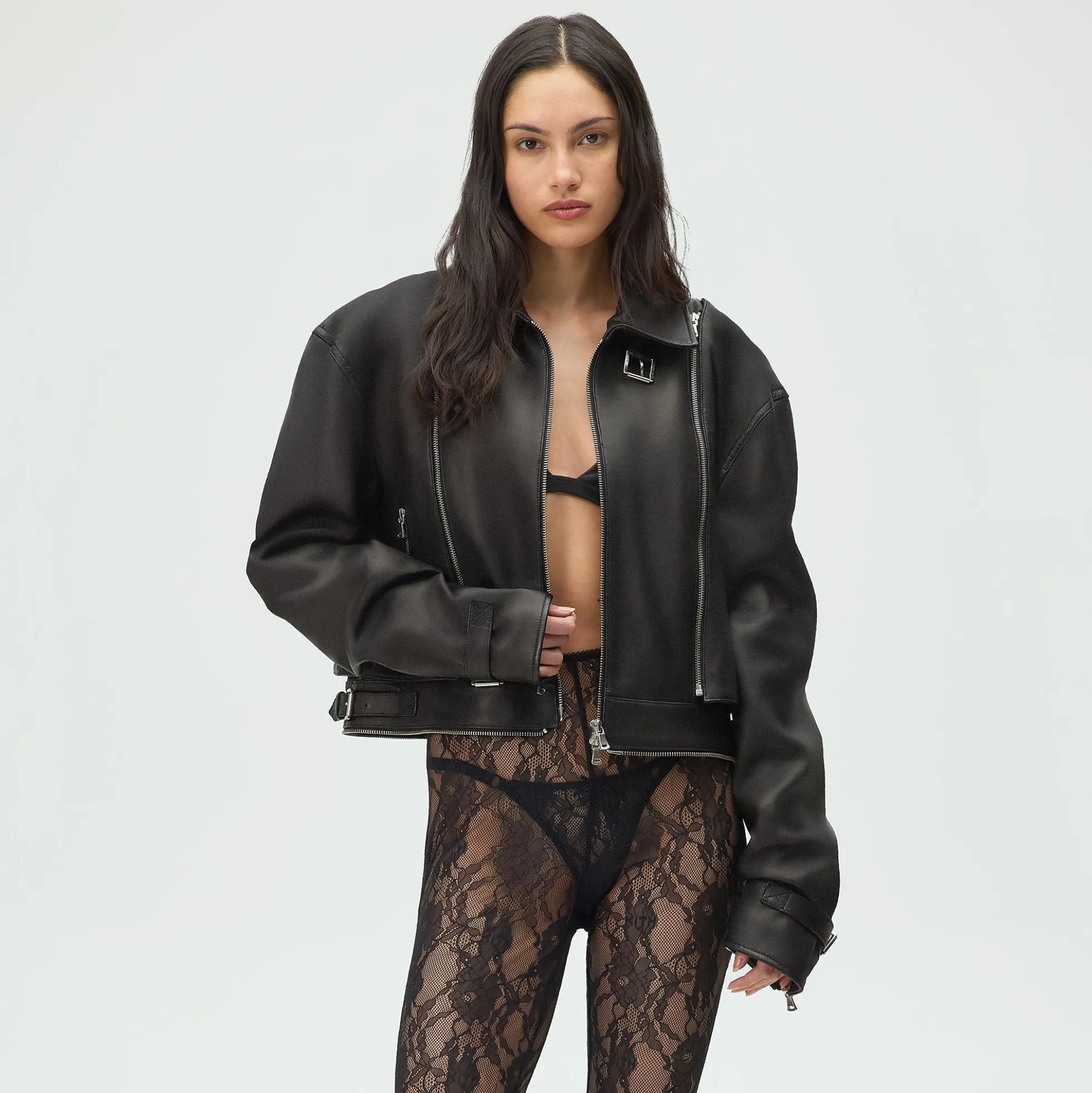 Lisa for Kith Women Hera Convertible Leather Coat