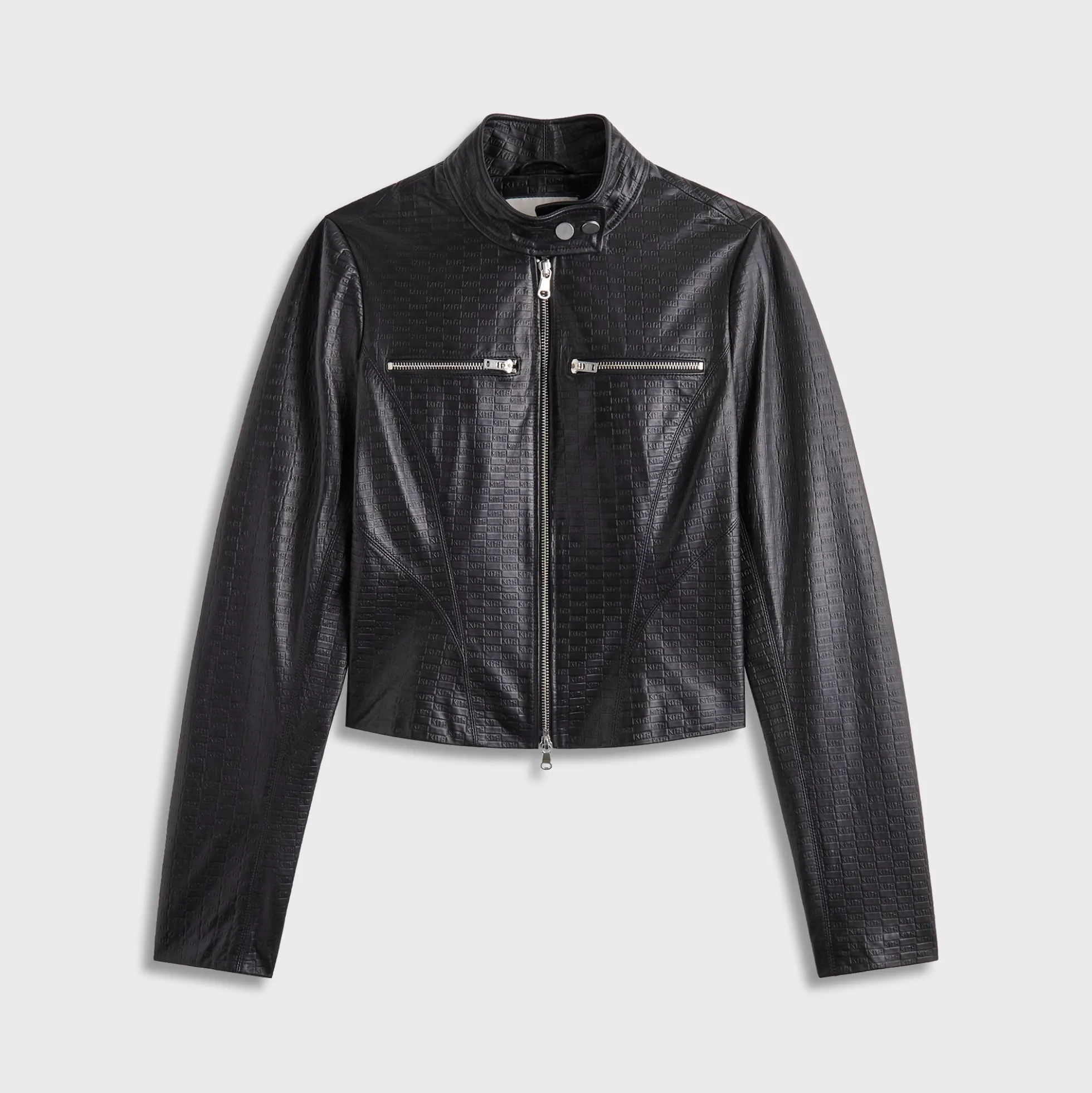 Lisa for Kith Women Nikita Monogram Leather Zip Top
