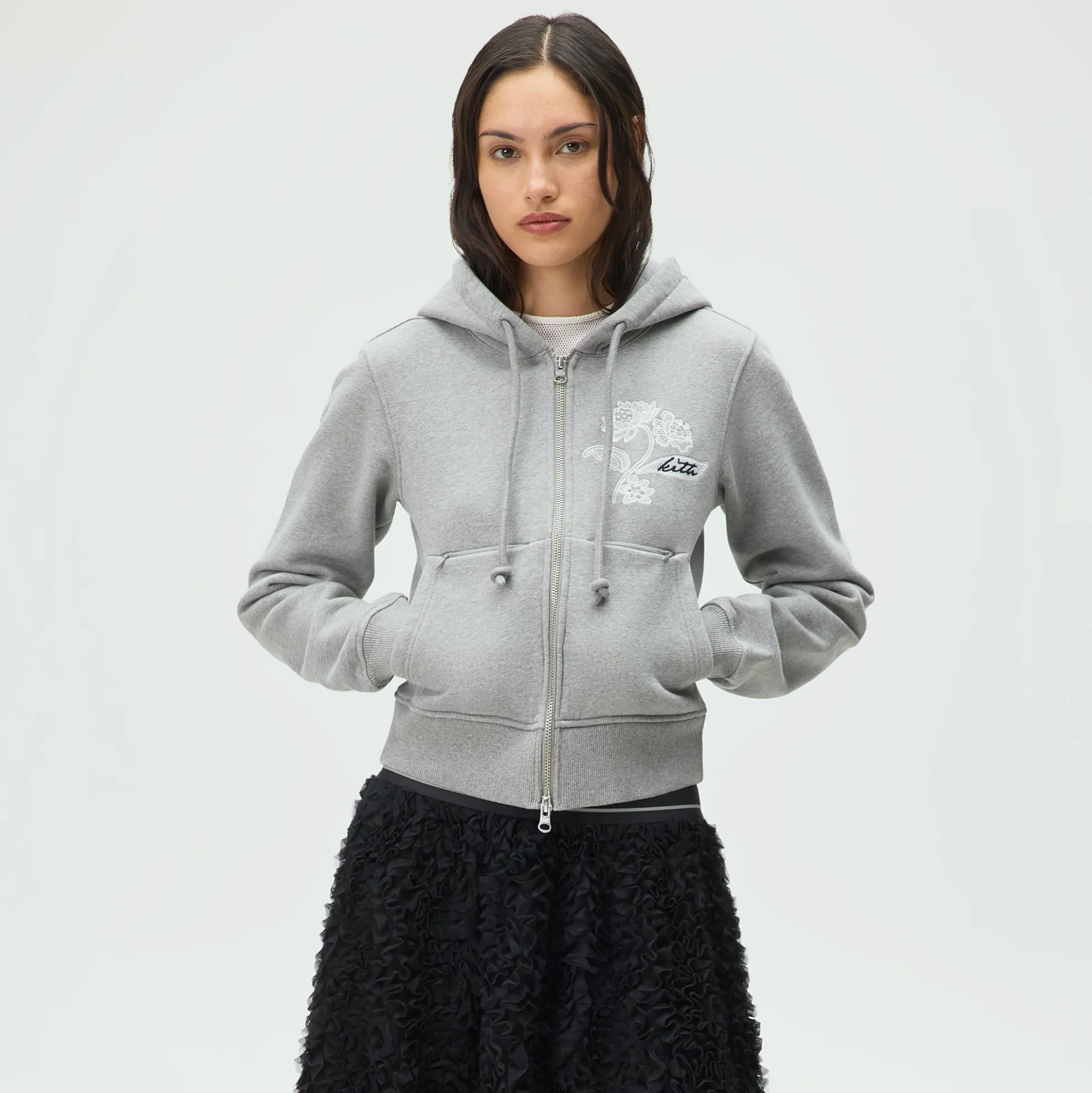 Lisa for Kith Women Tye Embroidered Lace Zip Hoodie