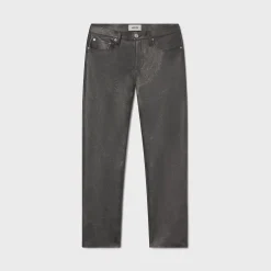 Low Rise Slim Leather Jeans