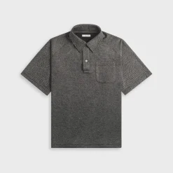 Lurex Knit Jersey Polo Shirt