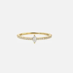 Marquis Diamond Pave Ring 14K Gold