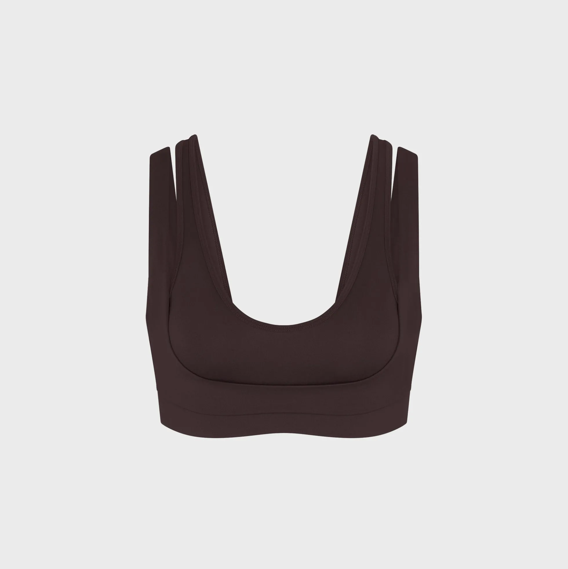 Matte Double-Strap Scoop Bra