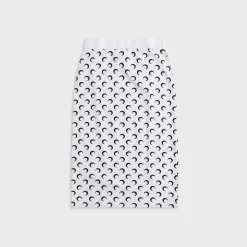 Moon Printed Jersey Knee Length Skirt