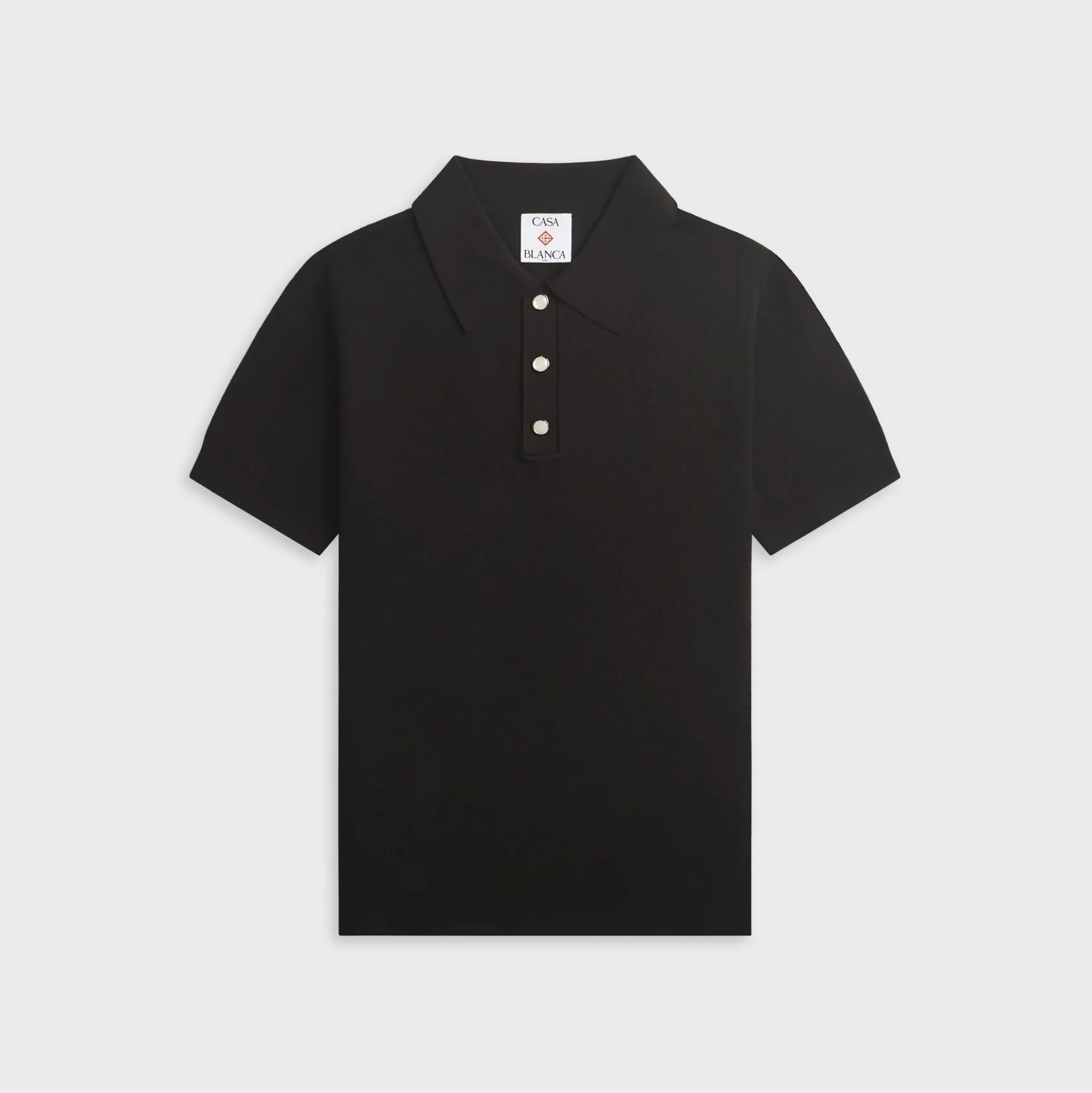 Pointelle Monogram Short Sleeve Polo Shirt
