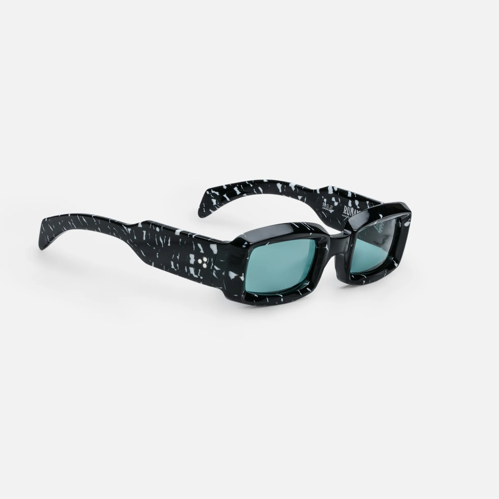 Runaway Marble Frame Seagreen Lens Silver Hardware