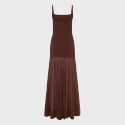 Sheer Silk Circle Hem Dress