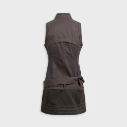 Sleeveless Moto Dress with Belt Bag