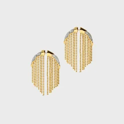 Solanales Crystal Fringed Front Back Earrings