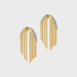 Solanales Crystal Fringed Front Back Earrings