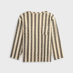 Stripe CP Crochet Basque Shirt