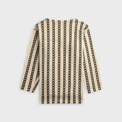Stripe CP Crochet Basque Shirt
