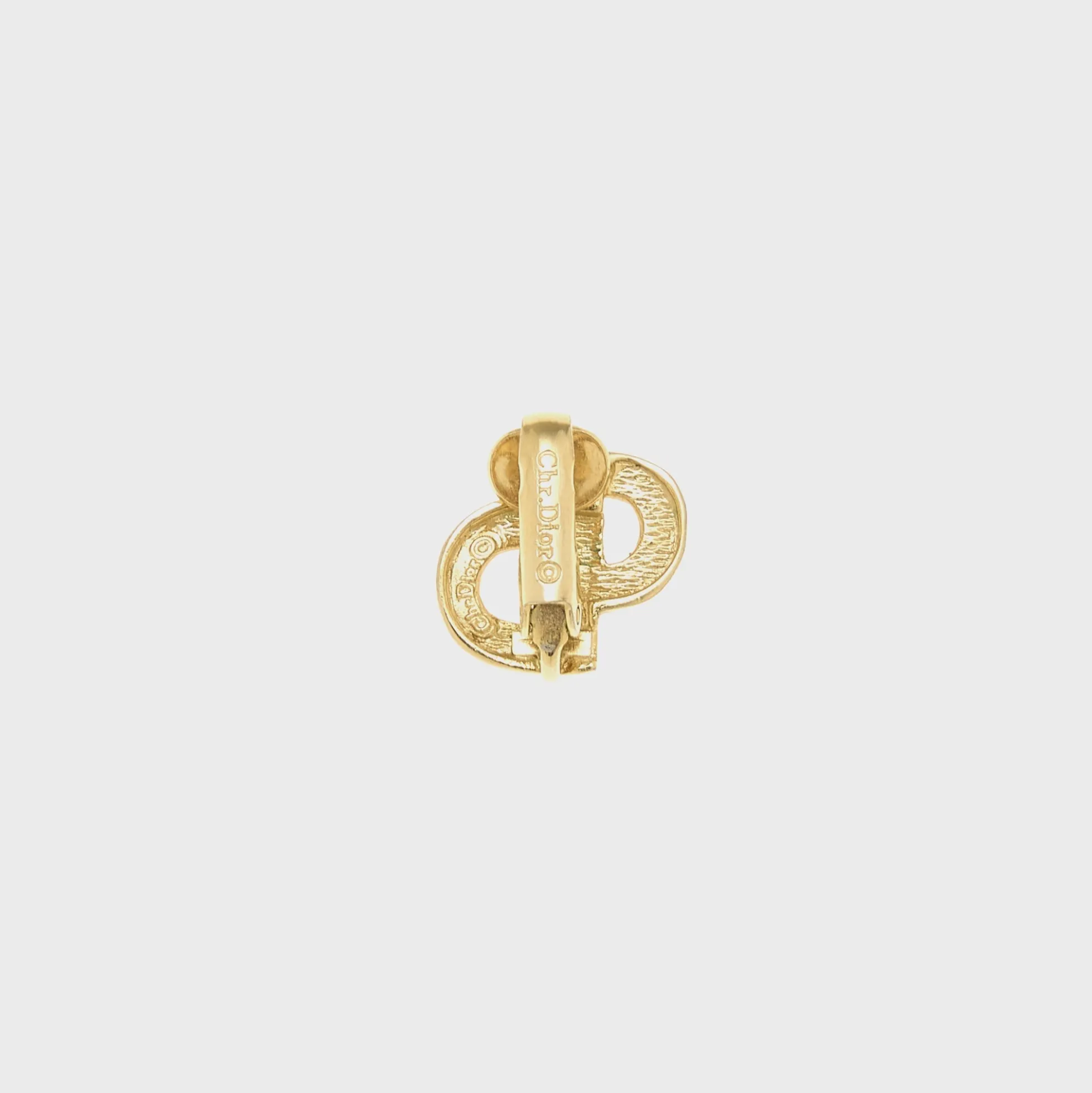 WGACA Dior Gold Crystal CD Earrings